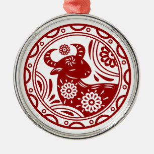 Adorno Metálico Año Nuevo Lunar De Ox 2021 Animal Zodiaco