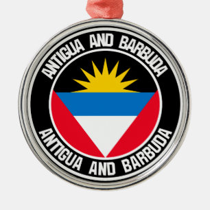 Adorno Metálico Antigua y Barbuda Round Emblem