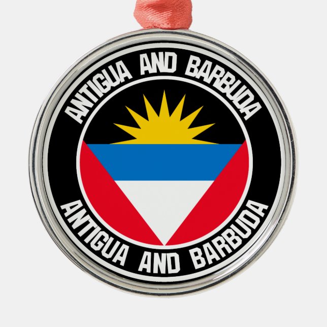 Adorno Metálico Antigua y Barbuda Round Emblem (Frente)
