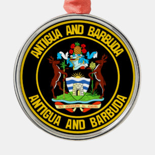 Adorno Metálico Antigua y Barbuda Round Emblem