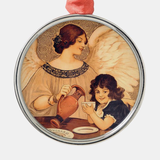 Adorno Metálico Antigüedad francesa de Chocolate Angel (Frente)