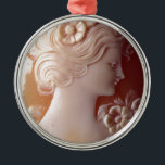 Adorno Metálico Antiguo Cameo<br><div class="desc">Antiguo cameo romántico - imagen de una dama victoriana bonito - delicado detalle de fibra.</div>