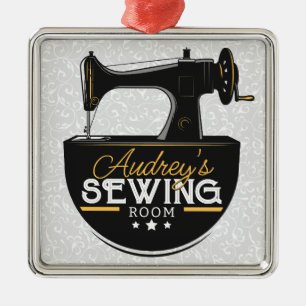 Adorno Metálico Antique Sewing Machine ADD NAME Seamstress Tailor