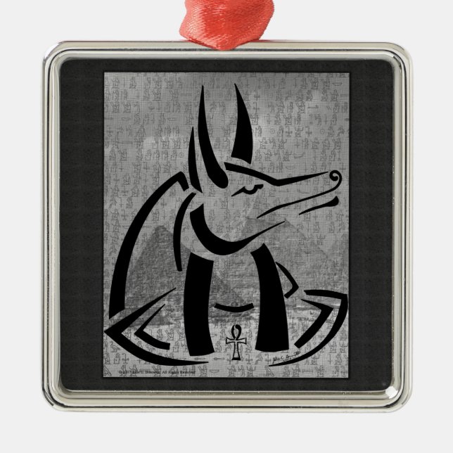 Adorno Metálico Anubis Premium Square Ornament (Frente)