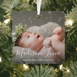 Adorno Metálico Anuncio de nacimiento fotográfico Babys Primera Na