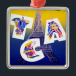 Adorno Metálico Anuncio de Viajes Aéreos de la Torre Eiffel de Par<br><div class="desc">Fly TGA - France Canada Air Lines - Anuncios de viaje europeos - Viajes aéreos de París de época</div>