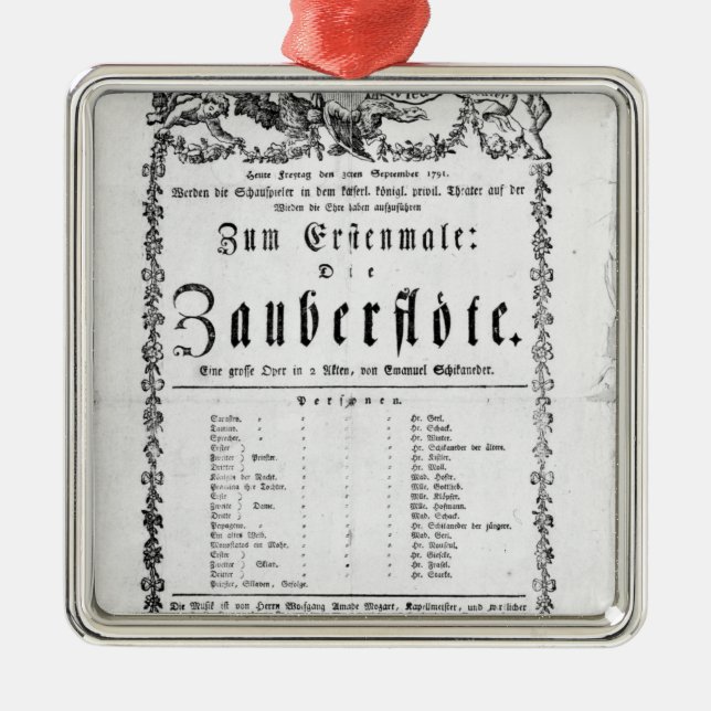 Adorno Metálico Anuncio del poster del ` el Flute mágico (Frente)