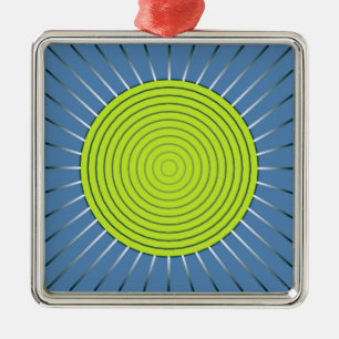 Adorno Metálico Aparición geométrica moderna - azul de cal y denim