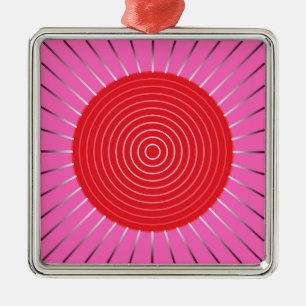 Adorno Metálico Aparición geométrica moderna - Fuchsia y rojo