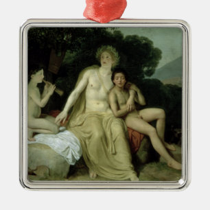 Adorno Metálico Apolo con Hyacinthus y Cyparissus