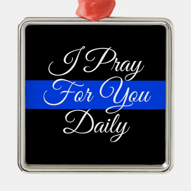 ADORNO METÁLICO APOYO DE LA POLICÍA DELGADA LÍNEA AZUL ORNAMENTE D (Frente)