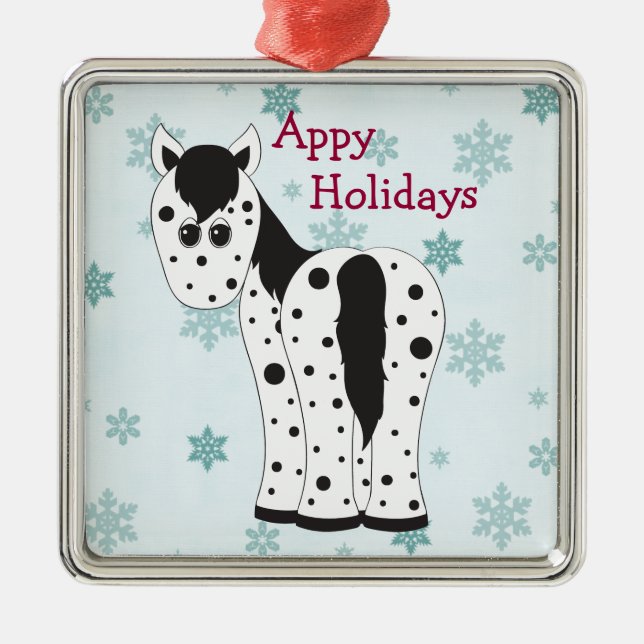 Adorno Metálico Appy Holidays Appaloosa Horse Ornament (Frente)