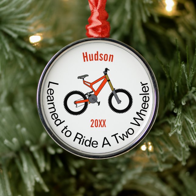 Adorno Metálico Aprendió a andar en dos ruedas (Árbol)