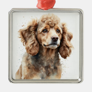 ADORNO METÁLICO APRICOT ADORABLE FRANCÉS POODLE PUPPG DOG