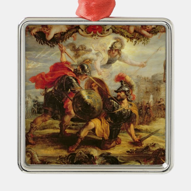 Adorno Metálico Aquiles que derrota a Hector, 1630-32 (Frente)