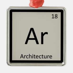 Adorno Metálico Ar - Arquitectura Símbolo de la Tabla Periódica de