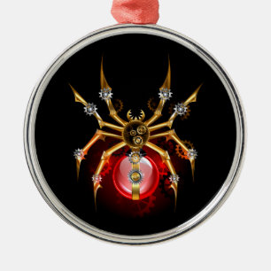 Adorno Metálico Araña steampunk sobre negro
