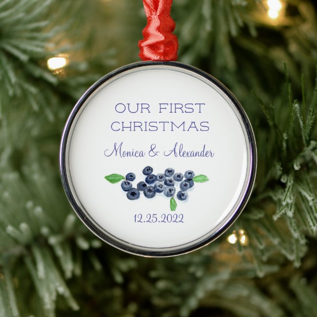 Adorno Metálico Arándanos Frutas de Arándano Boda Navidad (Árbol)