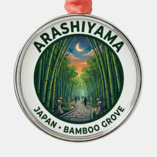 Adorno Metálico Arashiyama Bosque de Bambú Japón