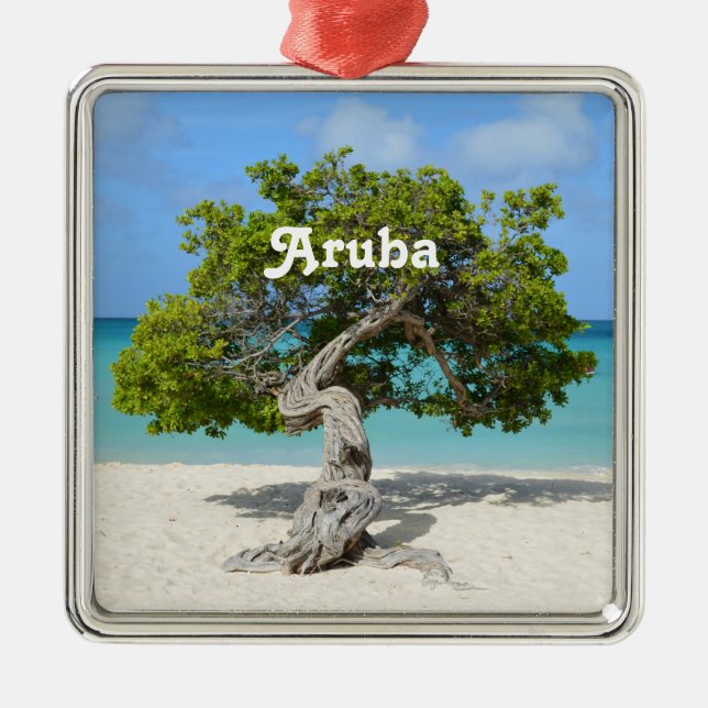 Adorno Metálico Árbol a solas de Divi Divi en Aruba (Frente)