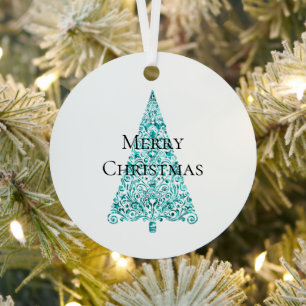 Adorno Metálico Árbol de Navidad azul Aqua