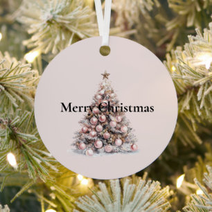 Adorno Metálico Árbol de Navidad Blanco y Rosa de Rubor