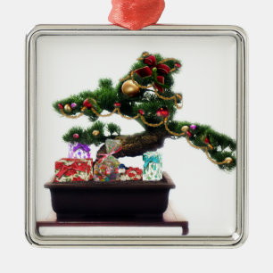 Adorno Metálico Árbol de Navidad Bonsai