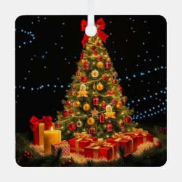 Adorno Metálico Árbol de Navidad con Elegancia Dorada