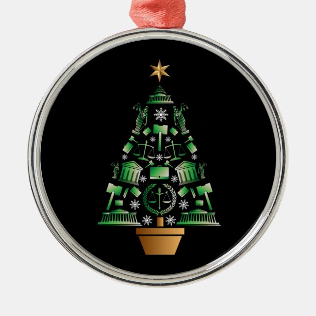 Adorno Metálico Árbol de Navidad de Abogados Abogados (Frente)