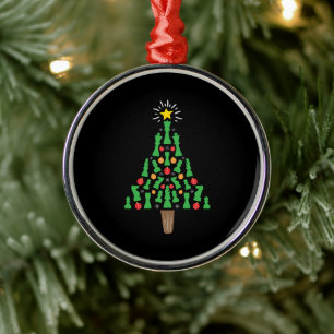 Adorno Metálico Árbol de Navidad de ajedrez Piece