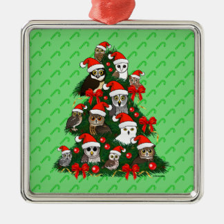 Adorno Metálico Árbol de Navidad de búhos
