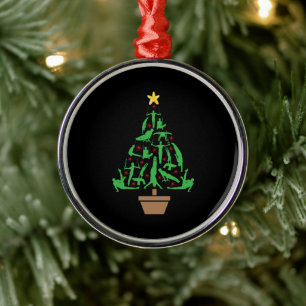 Adorno Metálico Árbol de navidad de gimnasia masculina