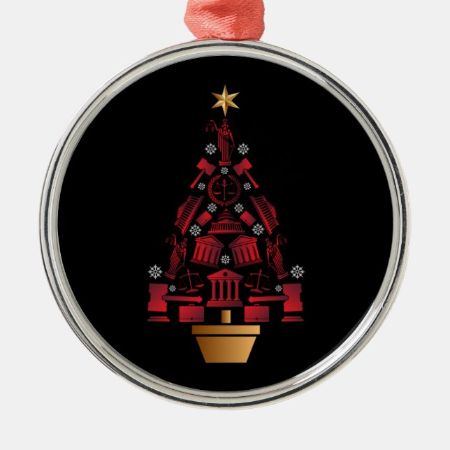 Adorno Metálico Árbol de Navidad del abogado (Frente)
