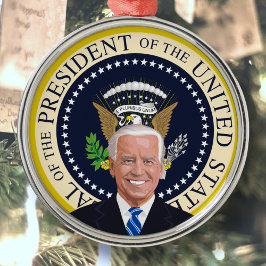 Adorno Metálico árbol de navidad del sello presidencial potus joe