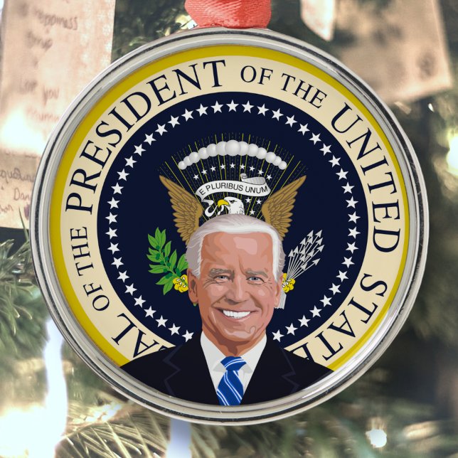 Adorno Metálico árbol de navidad del sello presidencial potus joe  (Subido por el creador)