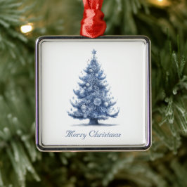 Adorno Metálico Árbol de Navidad en personalizable azul Delft