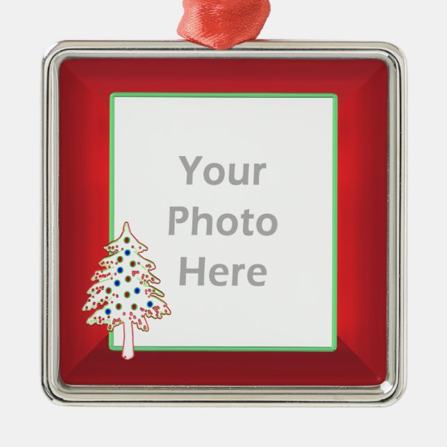 Adorno Metálico Árbol de Navidad en rojo (fotograma) (Frente)