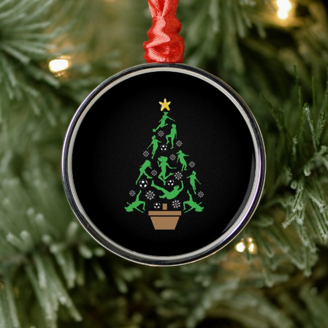 Adorno Metálico Árbol de Navidad femenino de fútbol Chicas (Árbol)