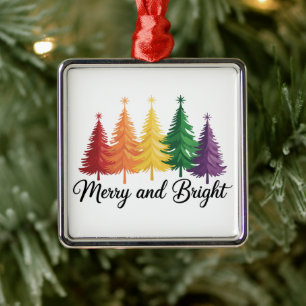 Adorno Metálico Árbol de Navidad Gay LGBTQ Alegre y Brillante