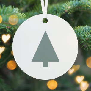 Adorno Metálico Árbol de Navidad mínimo   Sage Green Clean Simple