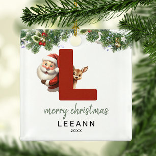 Adorno Metálico Árbol de Navidad Monograma para niños