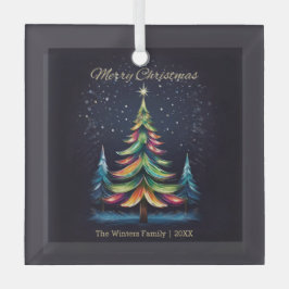 Adorno Metálico Árbol de Navidad Personalizado con Cielo Nocturno 