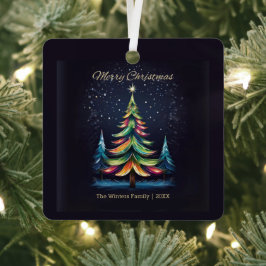 Adorno Metálico Árbol de Navidad Personalizado con Cielo Nocturno 