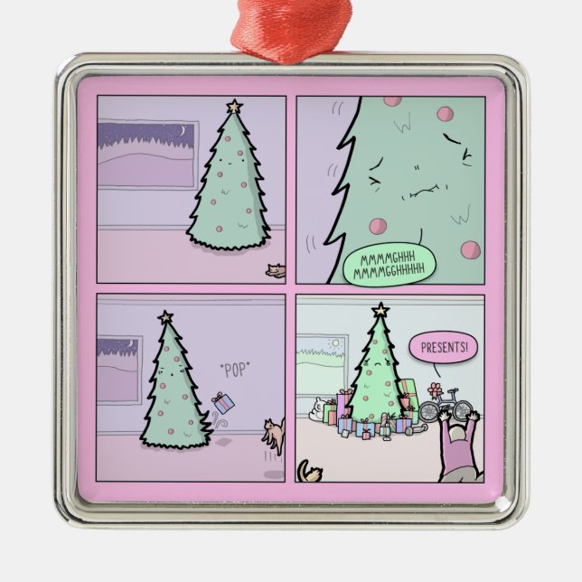 Adorno Metálico Árbol de navidad Pooping (Frente)