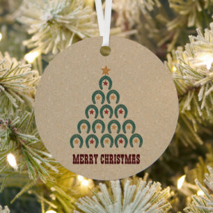 Adorno Metálico Árbol de Navidad Rústico Herradura