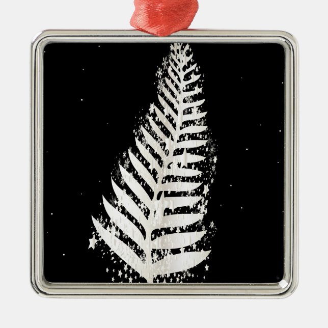 Adorno Metálico Árbol de navidad SIlver Fern de Nueva Zelanda (Frente)