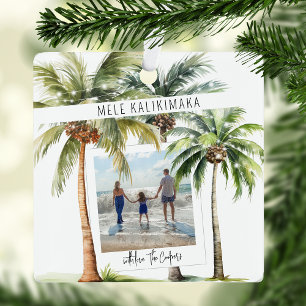 Adorno Metálico Árbol de Palma Tropical Mele kalikimaka Navidad