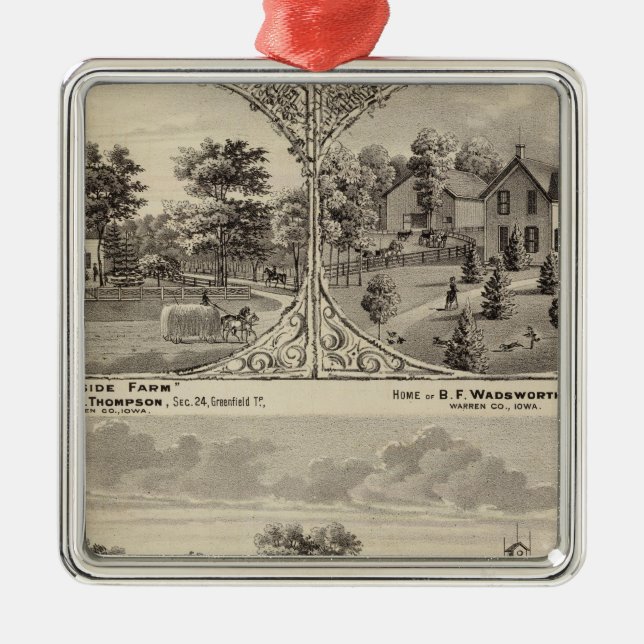 Adorno Metálico Arboleda de la cereza, granja de la ladera (Frente)