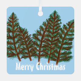 Adorno Metálico Árboles de invierno Feliz Navidad