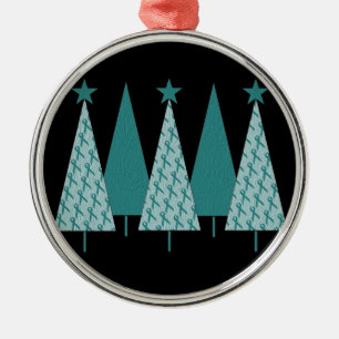 Adorno Metálico Árboles de Navidad - Cáncer ovárico de cinta Verde